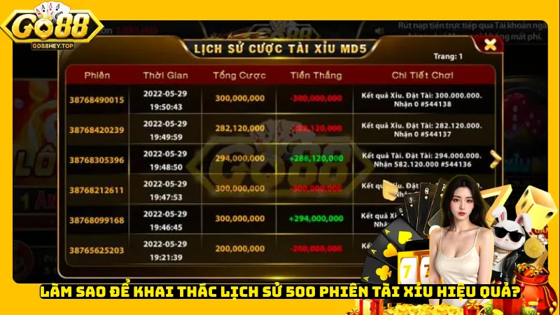 Làm sao để khai thác lịch sử 500 phiên Tài Xỉu hiệu quả?